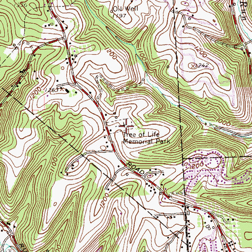 Topographic Map of Tree of Life Memorial Park, PA