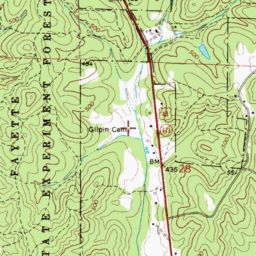 Topographic Map of Gilpin Cemetery, AL