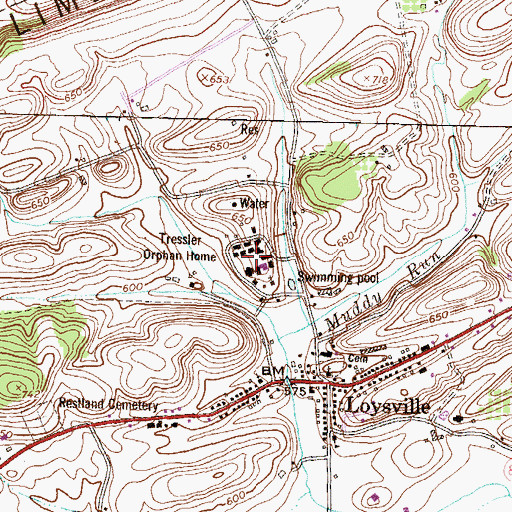 Topographic Map of Tressler Orphan Home, PA