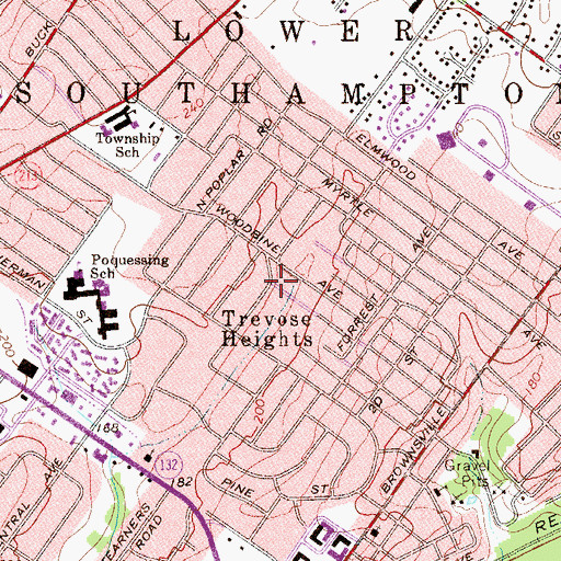 Topographic Map of Trevose Heights, PA