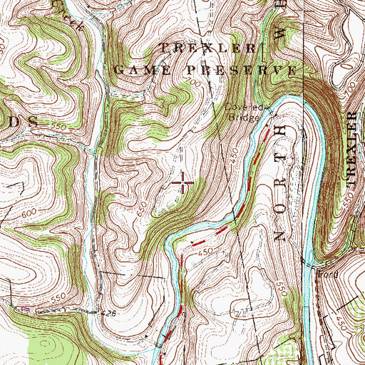 Topographic Map of Trexler Nature Preserve, PA