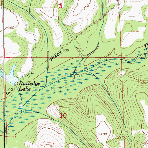 Topographic Map of Gin Branch, AL