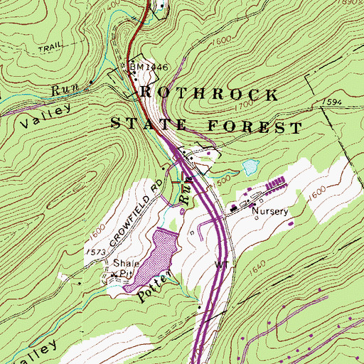 Topographic Map of Triester Valley, PA
