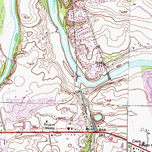 Topographic Map of Trindle Spring Run, PA