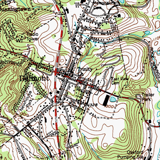 Topographic Map of Trinity Church, PA