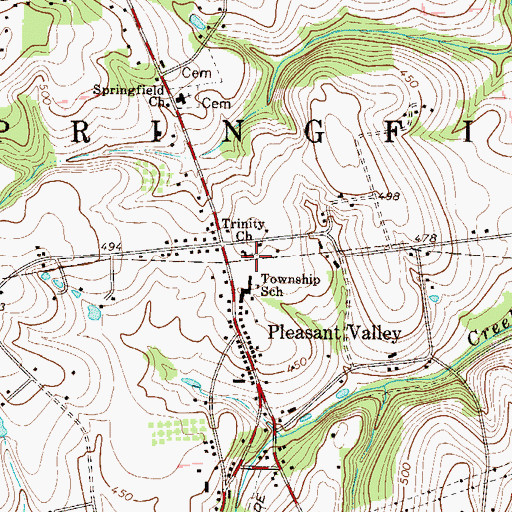 Topographic Map of Trinity Church, PA