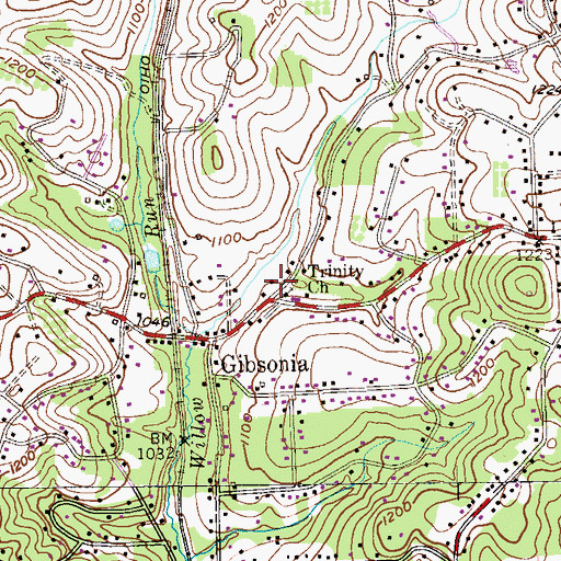Topographic Map of Trinity Church, PA