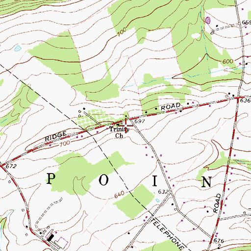 Topographic Map of Trinity Church, PA