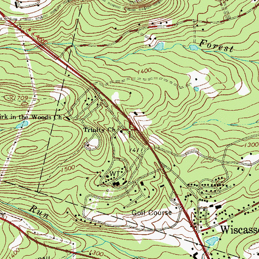 Topographic Map of Trinity Church, PA