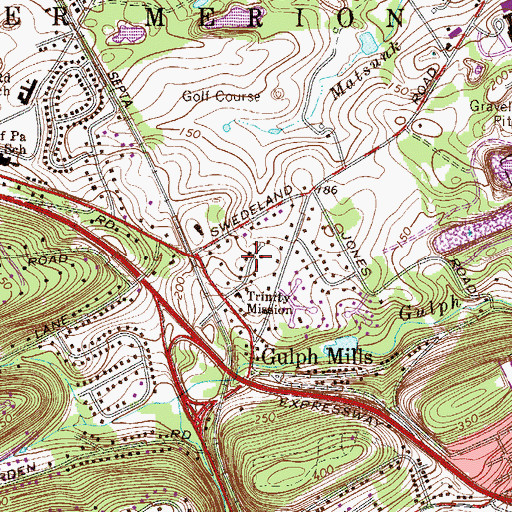 Topographic Map of Trinity Mission, PA