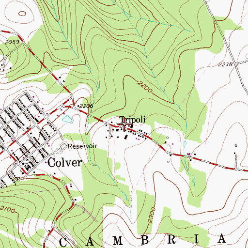 Topographic Map of Tripoli, PA