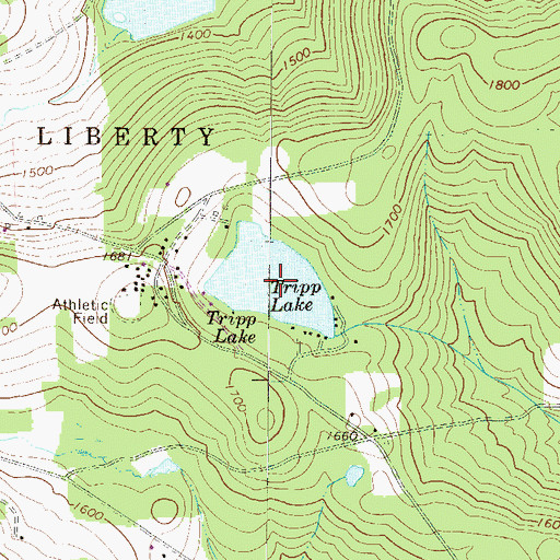 Topographic Map of Tripp Lake, PA