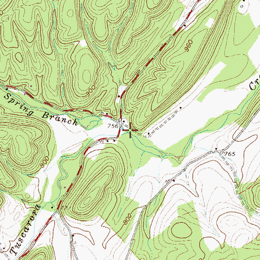 Topographic Map of Trough Spring Branch, PA