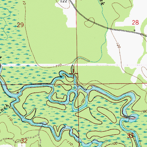 Topographic Map of Gin Creek, AL