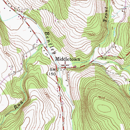 Topographic Map of Trout Creek, PA
