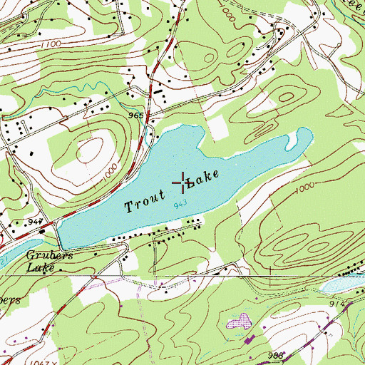 Topographic Map of Trout Lake, PA