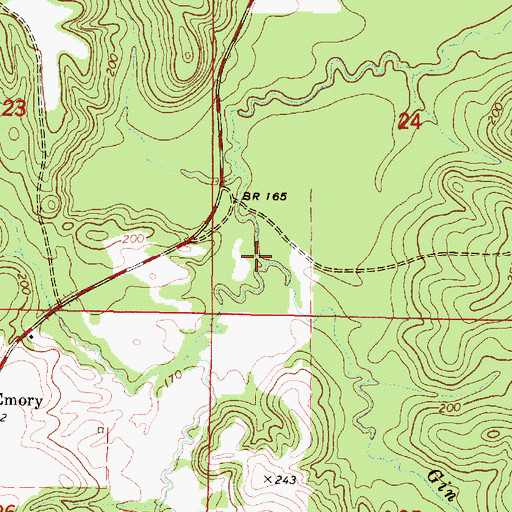 Topographic Map of Gin Creek, AL