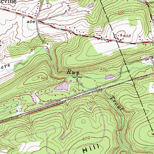 Topographic Map of Trout Run, PA