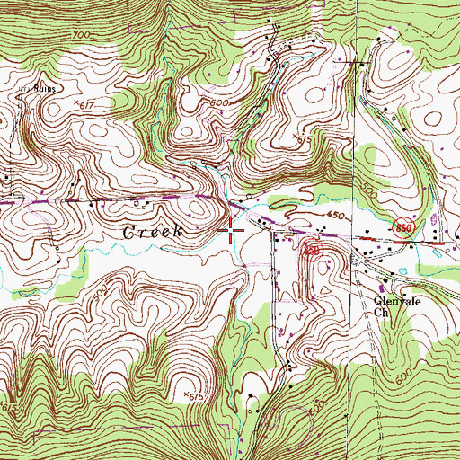 Topographic Map of Trout Run, PA