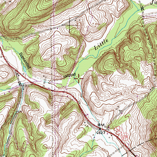 Topographic Map of Trout Run, PA