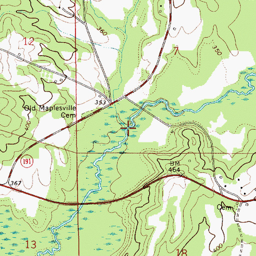 Topographic Map of Gin Creek, AL
