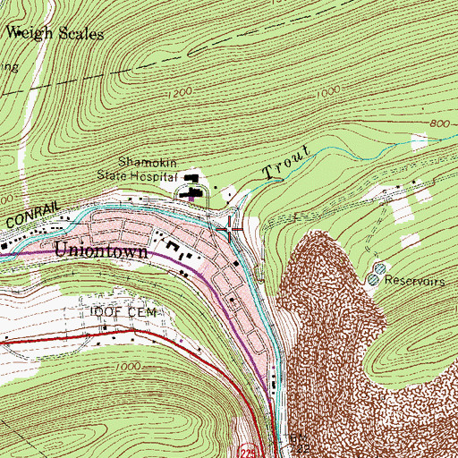 Topographic Map of Trout Run, PA