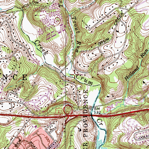 Topographic Map of Trout Run, PA