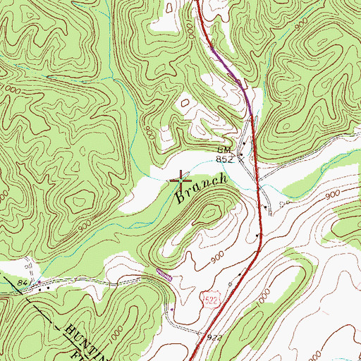 Topographic Map of Trout Run, PA