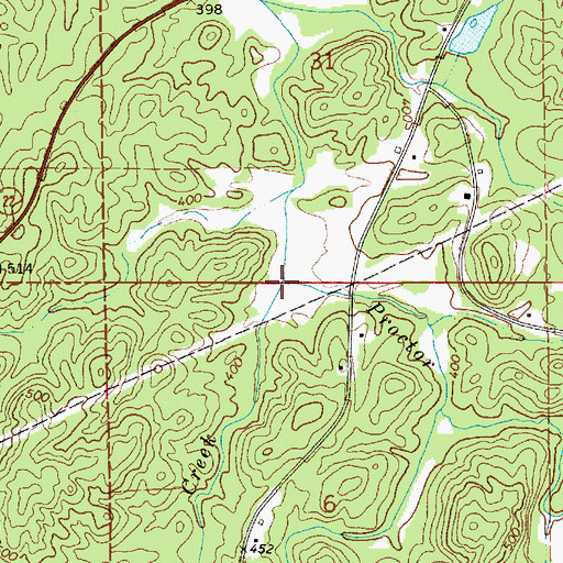 Topographic Map of Gin Creek, AL