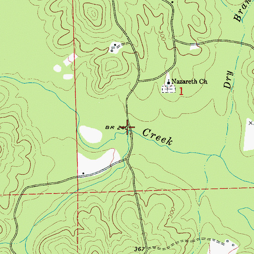 Topographic Map of Gin Creek, AL