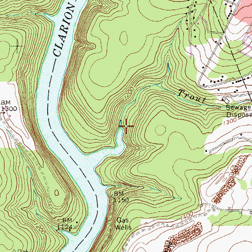 Topographic Map of Trout Run, PA