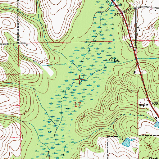 Topographic Map of Gin Creek, AL