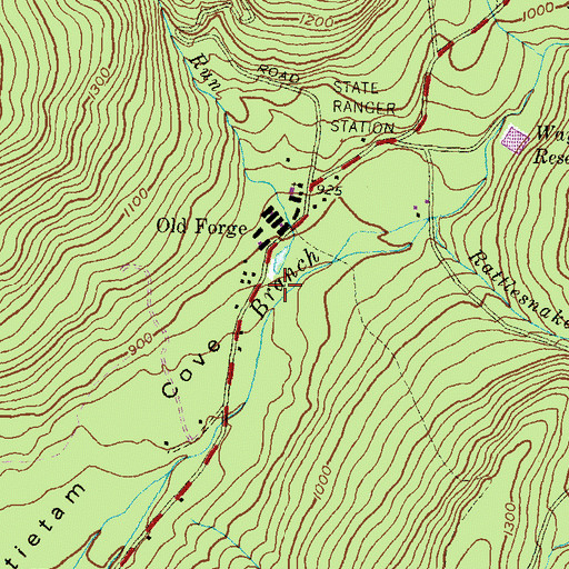 Topographic Map of Trucker Run, PA