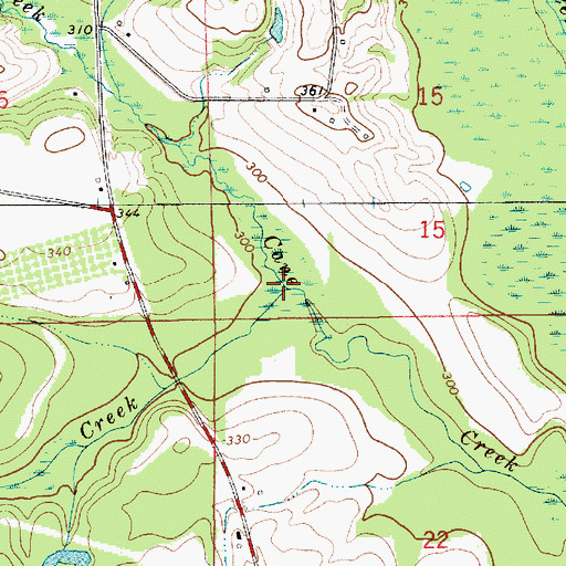 Topographic Map of Gin Creek, AL