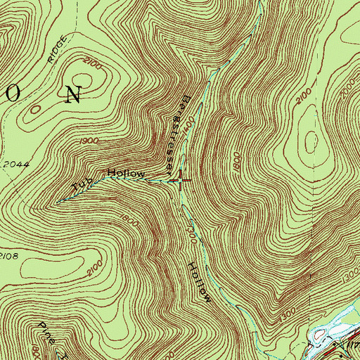 Topographic Map of Tub Hollow, PA