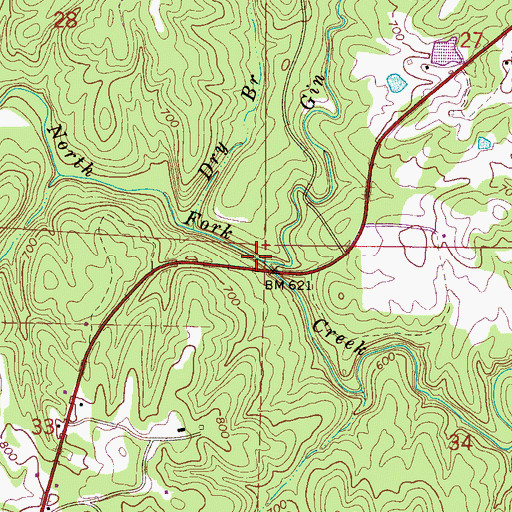 Topographic Map of Gin Creek, AL