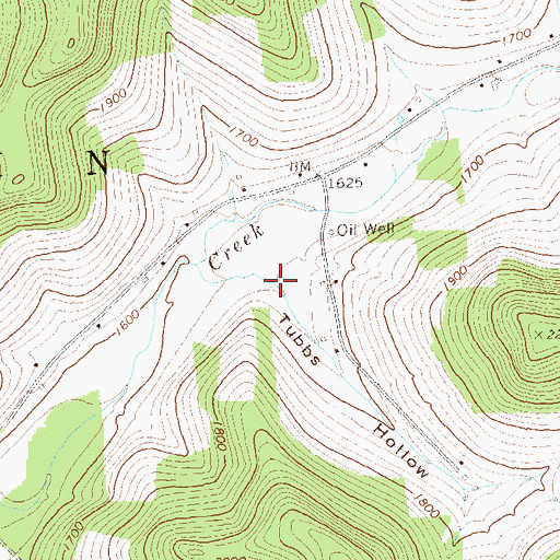 Topographic Map of Tubbs Hollow, PA