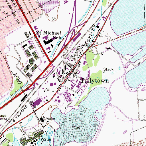 Topographic Map of Tullytown, PA