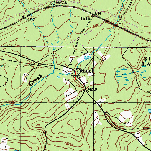 Topographic Map of Tunnel, PA