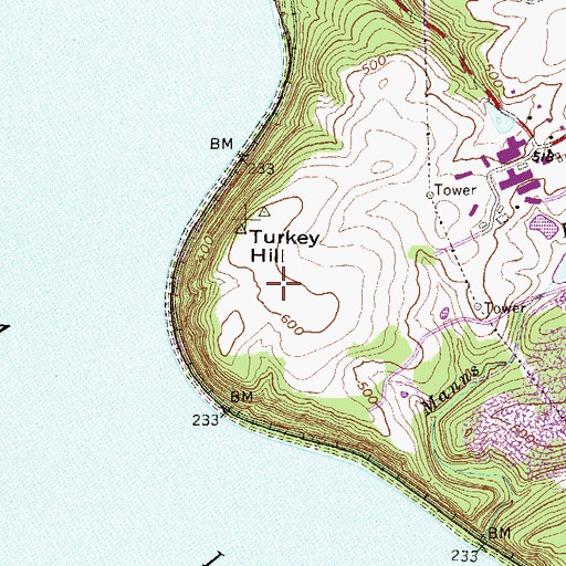 Topographic Map of Turkey Hill, PA