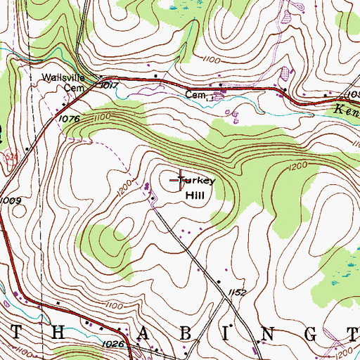 Topographic Map of Turkey Hill, PA