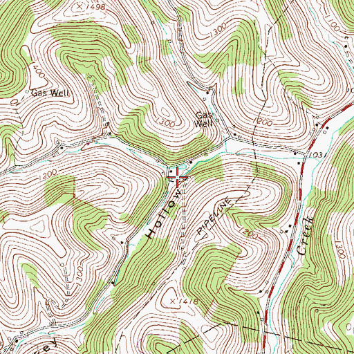 Topographic Map of Turkey Hollow, PA