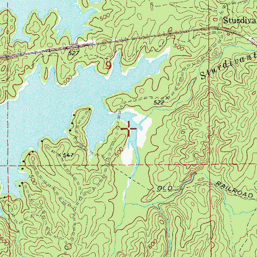 Topographic Map of Gin House Branch, AL
