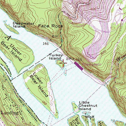 Topographic Map of Turkey Island, PA