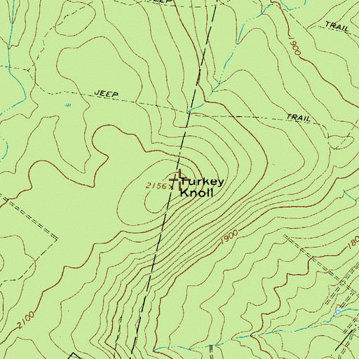 Topographic Map of Turkey Knoll, PA