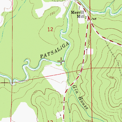 Topographic Map of Gin House Creek, AL