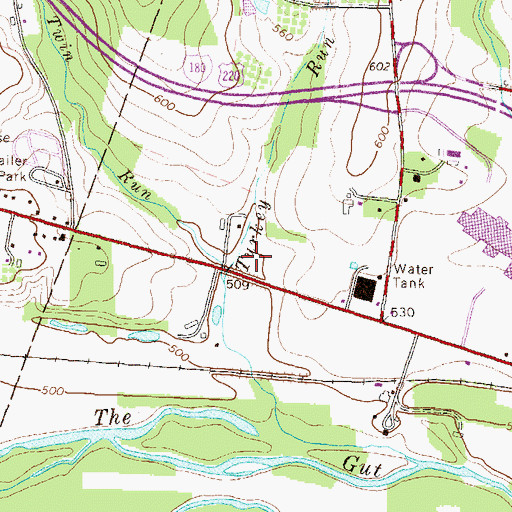 Topographic Map of Turkey Run, PA