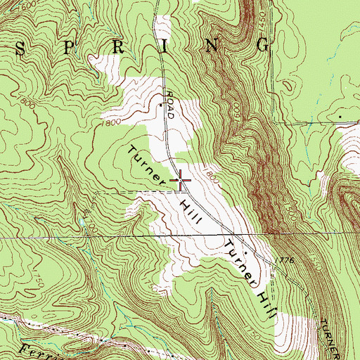 Topographic Map of Turner Hill, PA