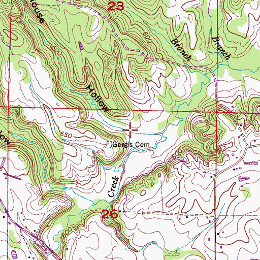 Topographic Map of Gin House Hollow, AL