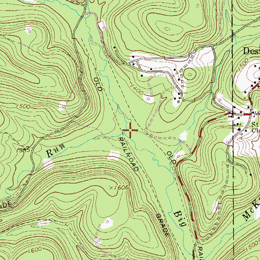 Topographic Map of Turnip Run, PA
